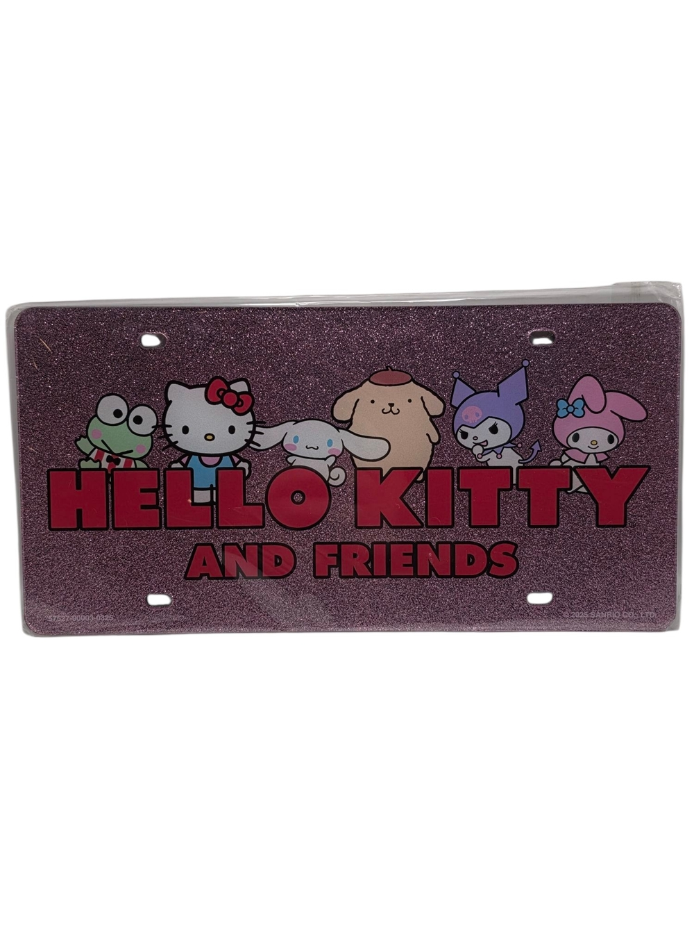 Universal Studios Sanrio Hello Kitty And Friends License Plate Glitter Exclusive